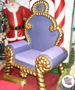 Figura Decoración Navidad Trono Papa Noel Púrpura