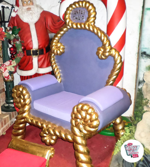 Figura Decorazione Natale trono Babbo Natale viola