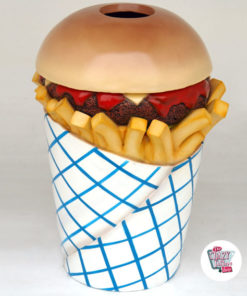 Figura Comida Papelera Burger y Patatas Fritas