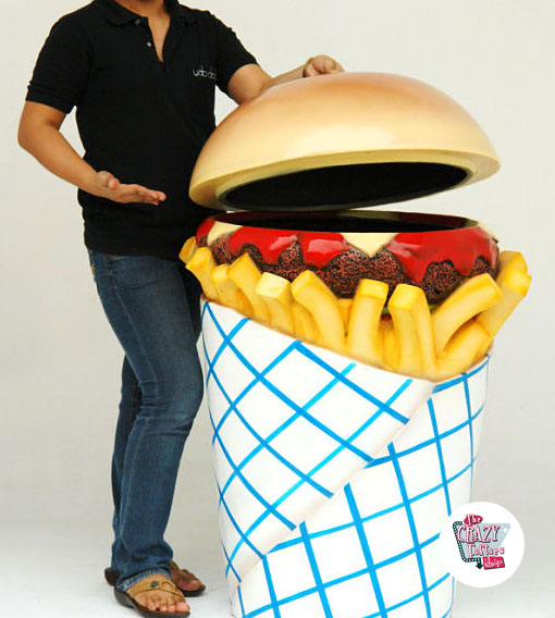 Figura Comida Papelera Burger y Patatas Fritas