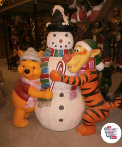 Figur Dekoration Weihnachten Schneemann, Tiger und Puuh