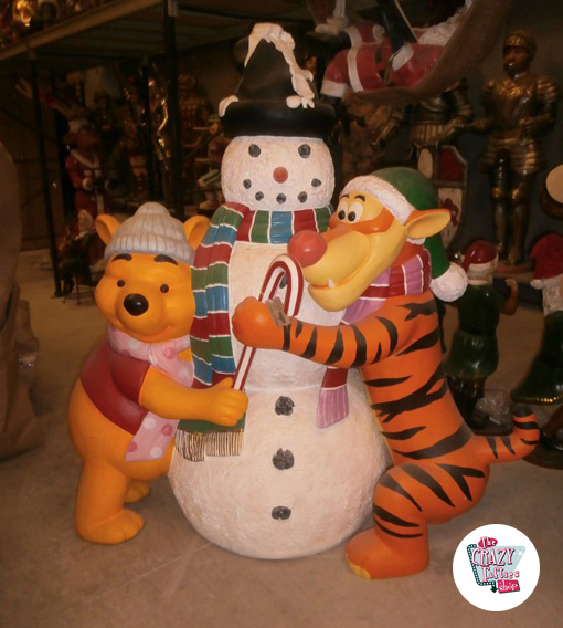 Figura Decoração Natal Boneco de neve, Tigre e Pooh