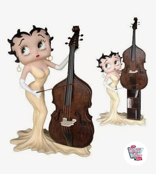 Figura Decoración Betty Boop Con Contrabajo