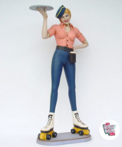 Figura patins Decoração Bandeja Waitress