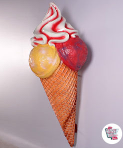 Figura Decoracion Cono Helado 3 bolas pared