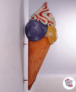 Figura Decoracion Cono Helado 3 bolas pared