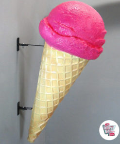 Figura Decoración Cono Helado Pared Fresa