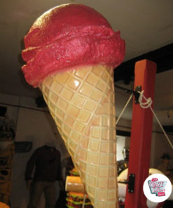 Figura Decoración Cono Helado Pared Fresa