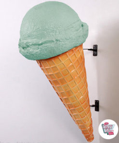 Ice Cream Cone Figur Dekoration Vägg Menta