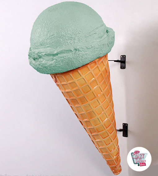 Ice Cream Cone Figura decoração da parede Menta