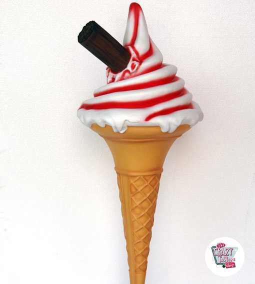 Figure Decoration Ice Cream Cone Sundae Strawberry Wall