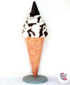 Ice Cream Sundae Cone Dekor Figur krem ​​og sjokolade