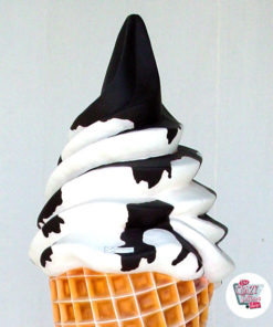 Ice Cream Sundae Cone Dekor Figur krem ​​og sjokolade