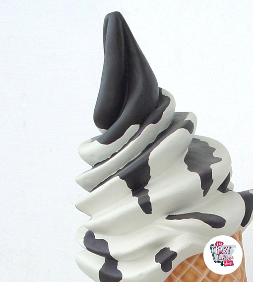 Ice Cream Sundae Cone Decoração Figura creme e parede de chocolate