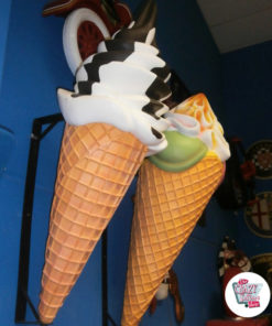Ice Cream Sundae Cone Dekor Figur krem ​​og sjokolade Wall