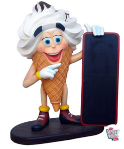 Figura cone decoração creme com medidor de ardósia 1