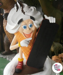 Figura cone decoração creme com medidor de ardósia 1