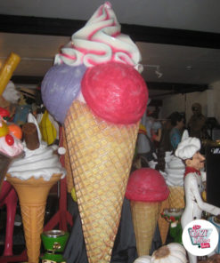 Figure Decoration Cone Flavors Ice Cream 3 Large