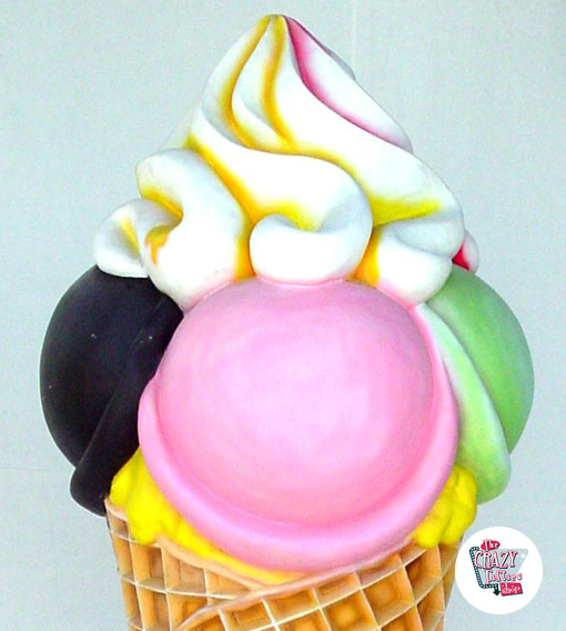 Figura Decoração Cone Flavors Ice Cream