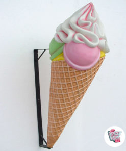 Figur Dekoration Cone Ice Cream Flavors Vägg