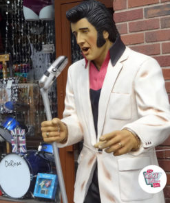 Figur Dekor Singing Elvis American Hvit