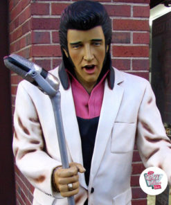 Figur Dekor Singing Elvis American Hvit