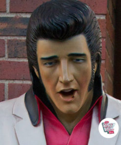 Figur Dekor Singing Elvis American Hvit