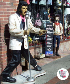 Figura Decoração Canto Elvis American White