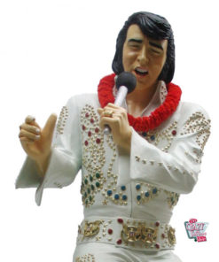 Figura Decoración Elvis Cantando Traje Blanco