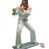 Figura Decoración Elvis Cantando Traje Blanco