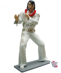 Figura Decoración Elvis Cantando Traje Blanco