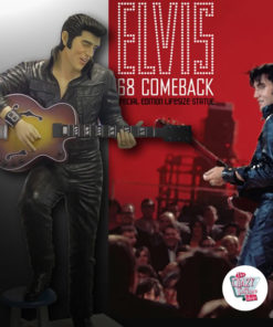 Figura decorazioni sgabello e Elvis con la chitarra