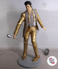 Figura Decoração Canto Elvis Dorado