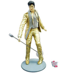 Figura Decoración Elvis Dorado Cantando