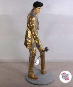 Figura Decoração Canto Elvis Dorado