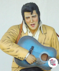 Figur Dekor Sitting Elvis Guitar