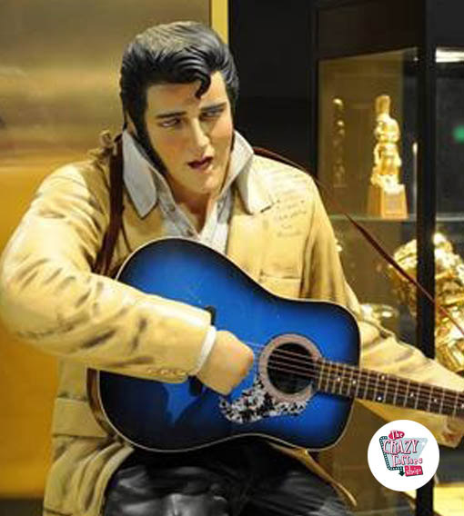 Figur Dekor Sitting Elvis Guitar