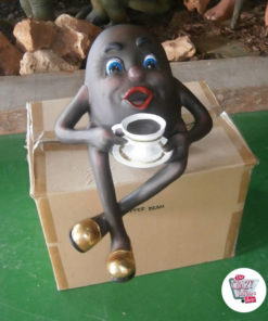 Figura Decoración Grano de Café con Taza