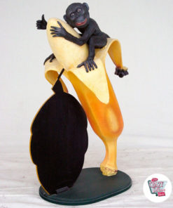 Figure Décoration Singe avec la banane et l'ardoise