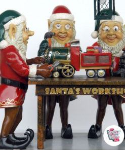 Figure Décoration Noël Elfes Santa Claus de travail