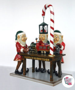 Figur Decoration Christmas Elves Santa Claus Working