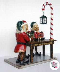 Figur Decoration Christmas Elves Santa Claus Working