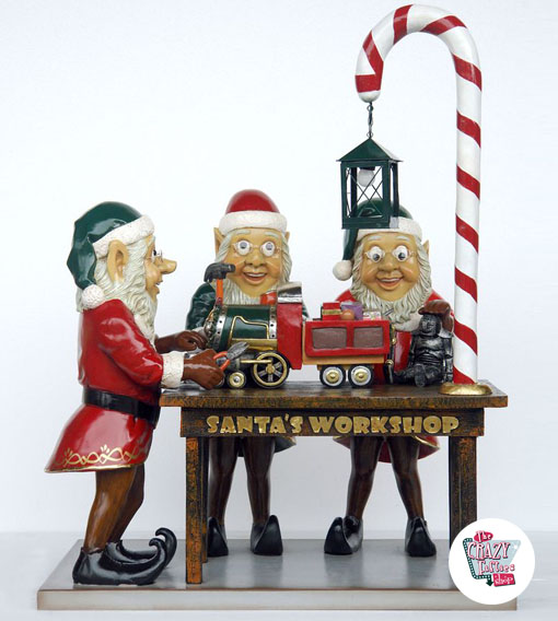 Figur Decoration Jul Elver Santa Claus Arbejde