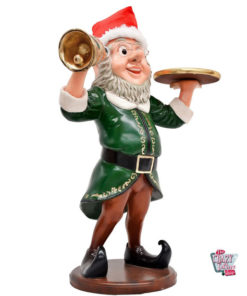 Figure Elf Christmas Decoration with Bell and Tray