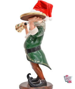 Figura Decoración Navidad Elfo con Campana y Bandeja