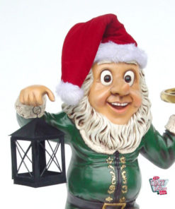 Figure Elfe de décoration de Noël avec lanterne