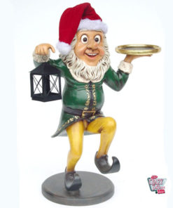 Figure Christmas Decoration Elf with Lantern