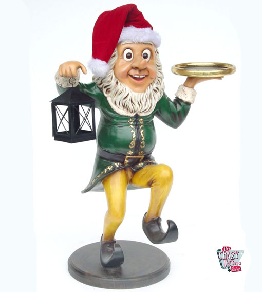 Figure Christmas Decoration Elf with Lantern