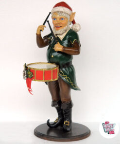 Figura de decoração de Natal Elf com tambor