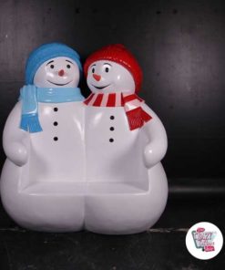 Figura Decoración Navidad Muñeco de Nieve Banco